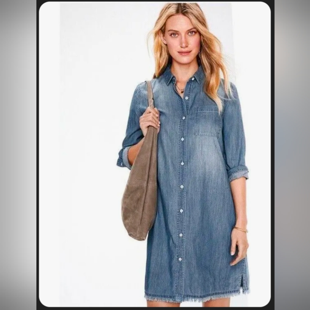 NWOT Garnet Hill Denim/Tencel Dress Size 8